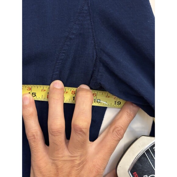 EILEEN FISHER Organic Cotton Duster Cardigan Open Front Blue XS pockets - Picture 9 of 10